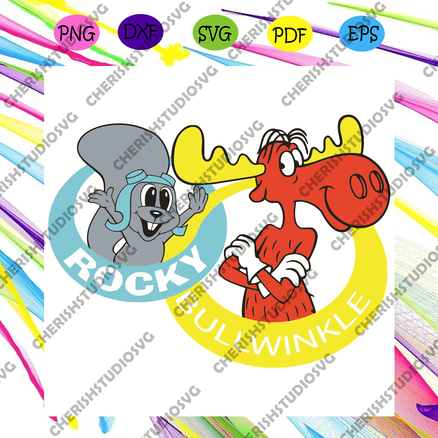 Download Rocky And Bullwinkle Smile Ring Logo Svg Trending Svg Rocky Svg Bul Cherishsvgstudio