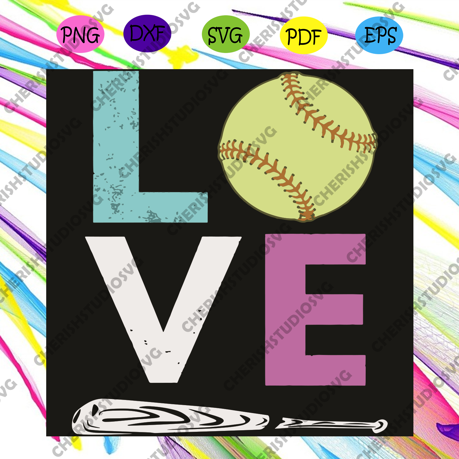 Download Love Baseball Softball Svg Sport Svg Love Svg Softball Svg Basebal Cherishsvgstudio