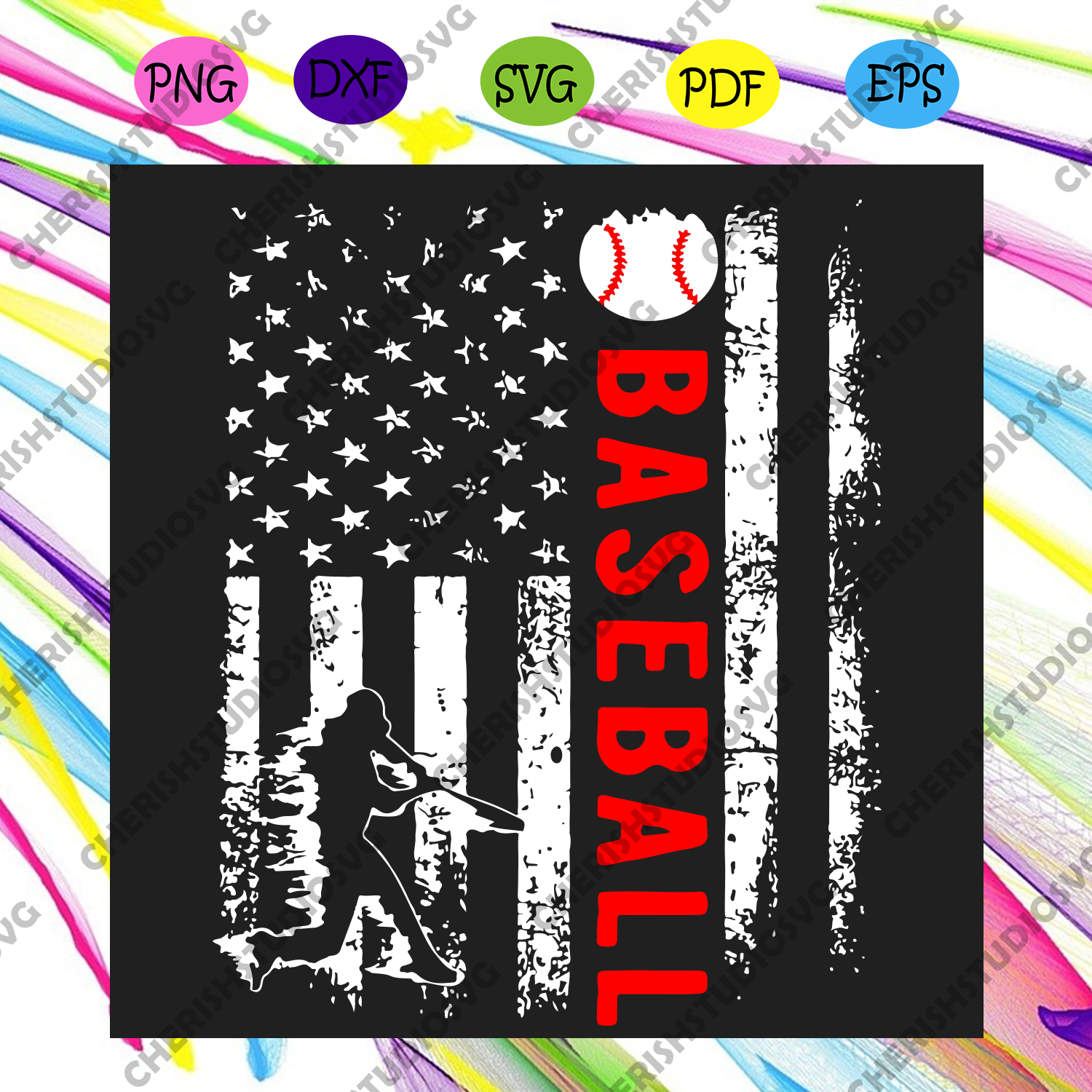 Download Vintage Usa American Flag Pride Baseball Team Svg Sport Svg Baseball Cherishsvgstudio