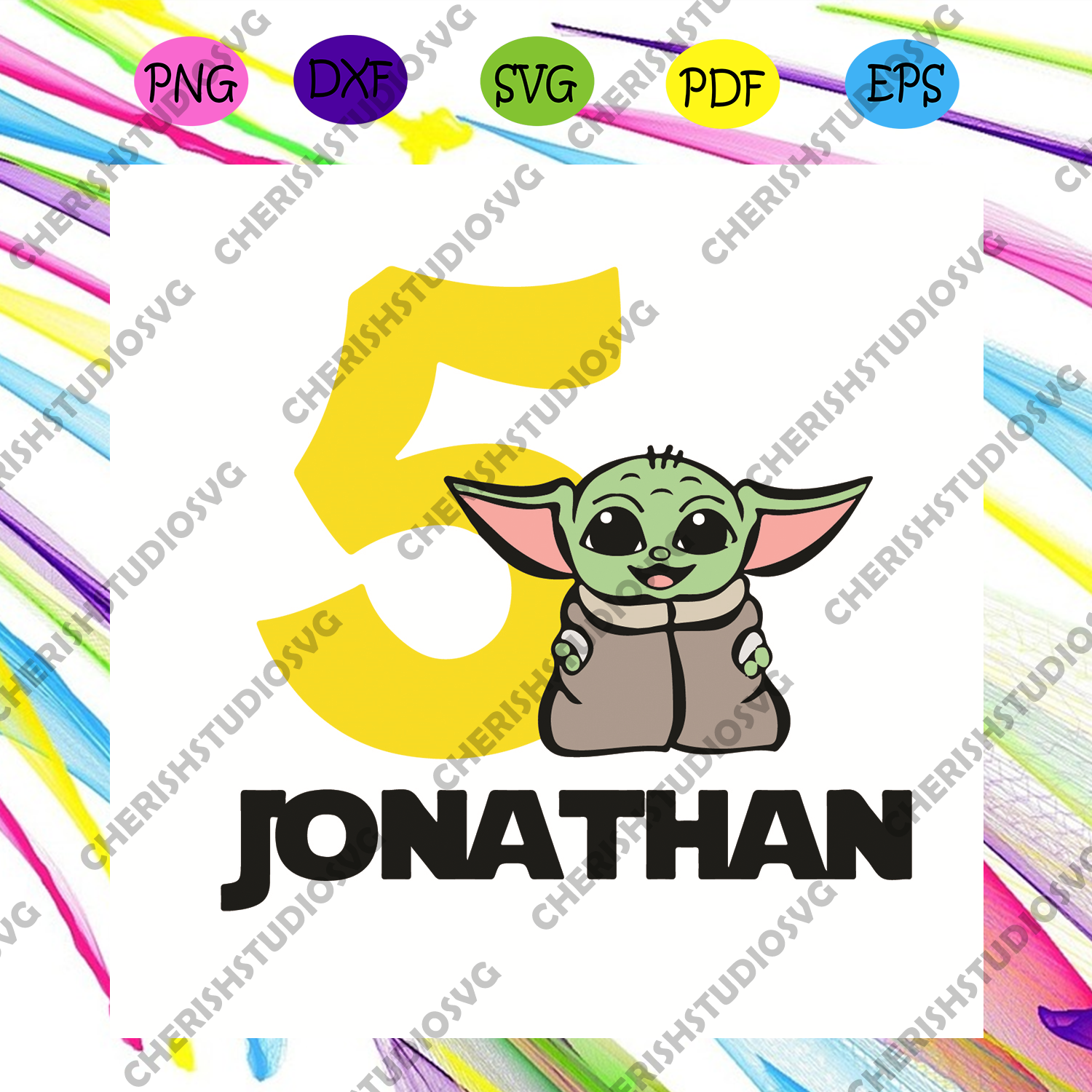 Download 5 Jonathan Birthday Baby Yoda Svg Star War Svg 5 Jonathan Svg 5th B Cherishsvgstudio