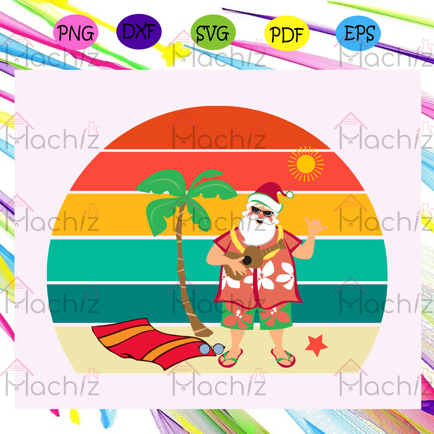 Download Santa Claus In Summer Vacation Summer Svg Vacation Summer Vacation Cherishsvgstudio