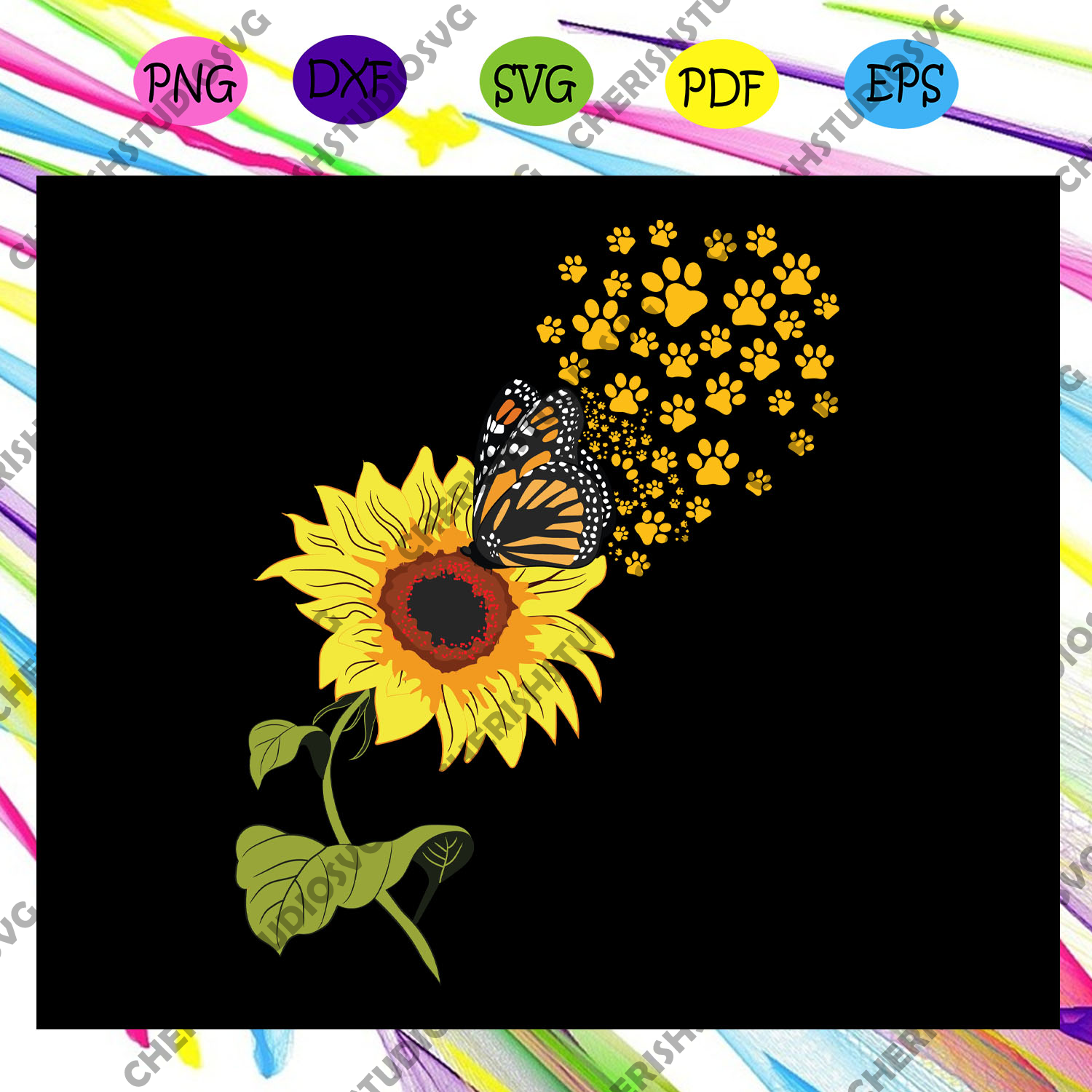 Free Free 82 Silhouette Sunflower Butterfly Svg SVG PNG EPS DXF File