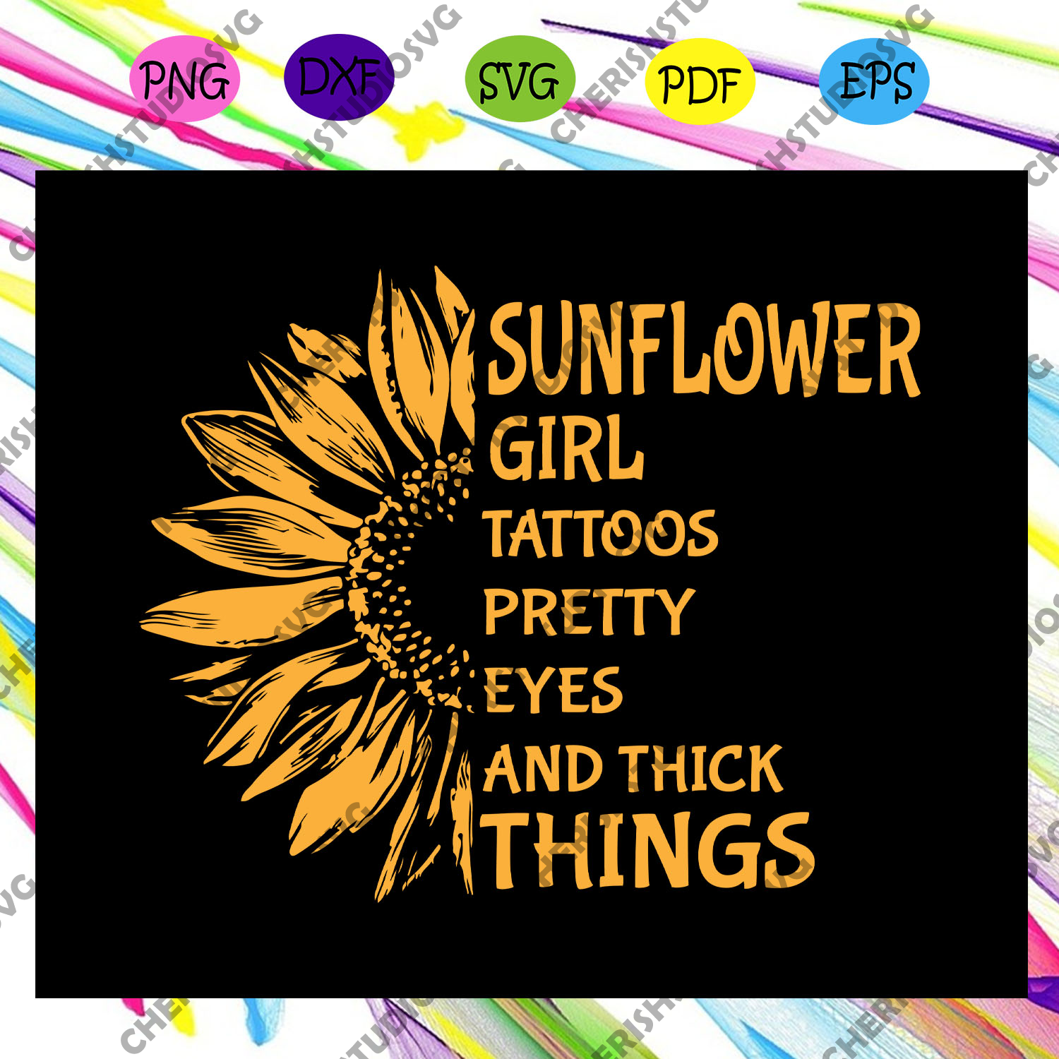 Download Sunflower Girl With Tattoos Svg Sunflower Svg Sunflower Print Sunfl Cherishsvgstudio