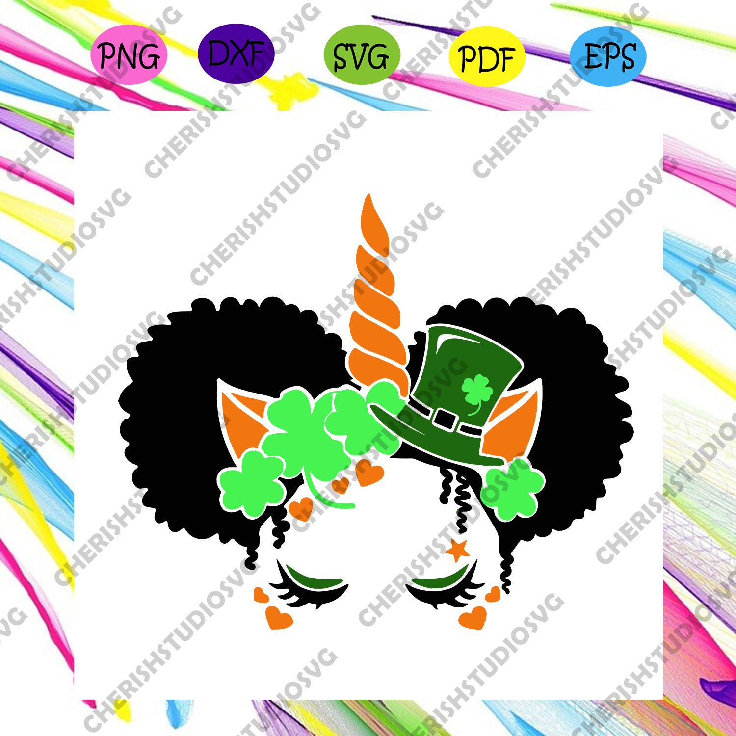 Download St Patric Unicorn Afro Puff Svg Patrick Svg Afro Puff Magic Girl Svg Cherishsvgstudio