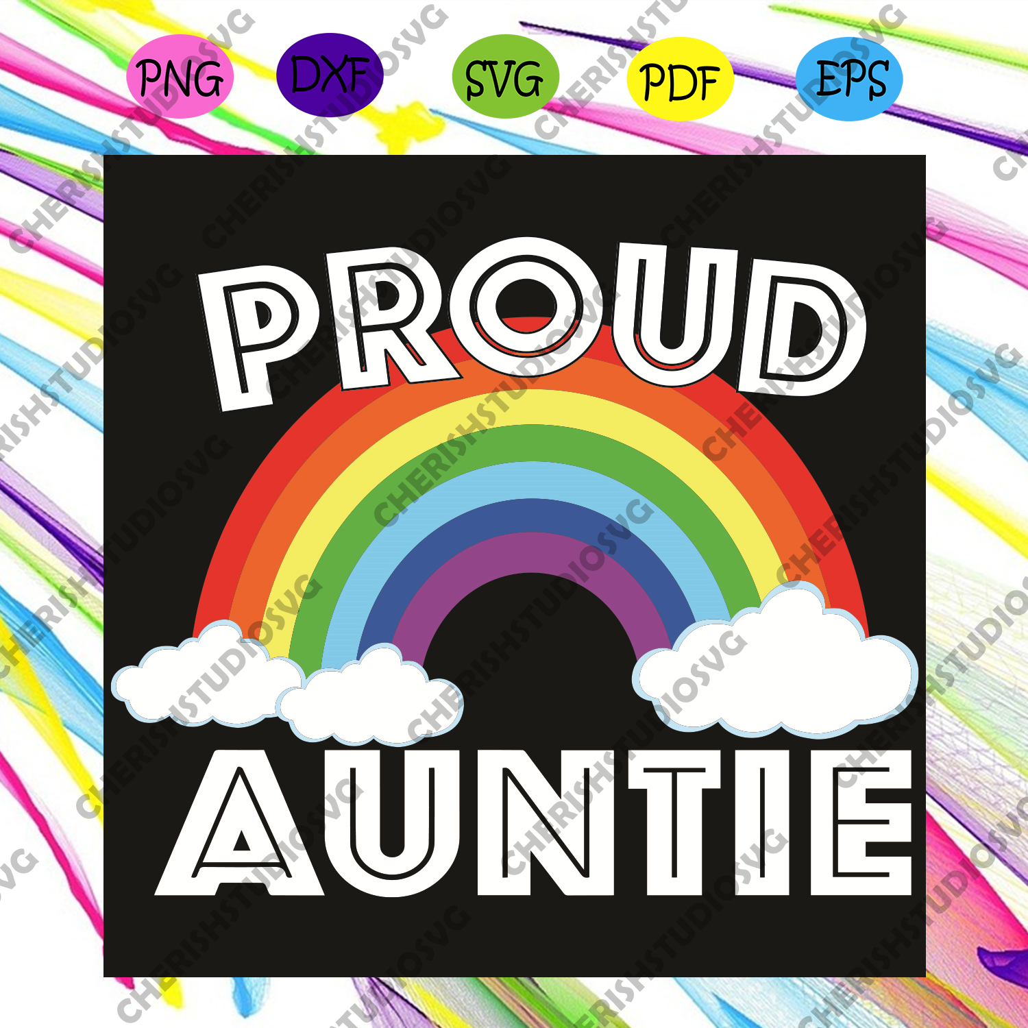 Download Proud Auntie Lgbt Rainbow Svg Trending Svg Proud Auntie Svg Auntie Cherishsvgstudio