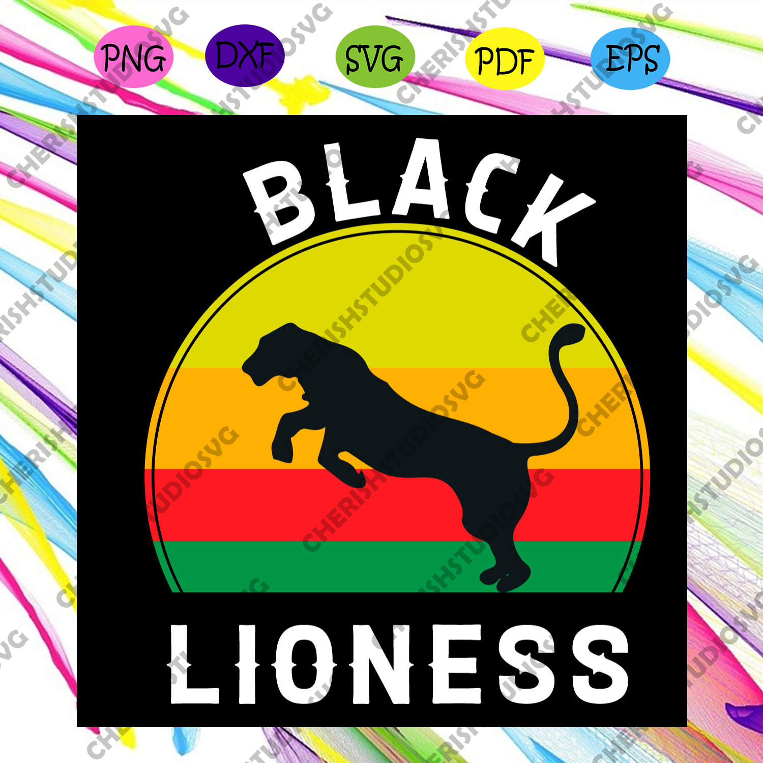 Black Lioness Svg Trending Svg Black Lion Svg Lion Svg Animals Svg Cherishsvgstudio
