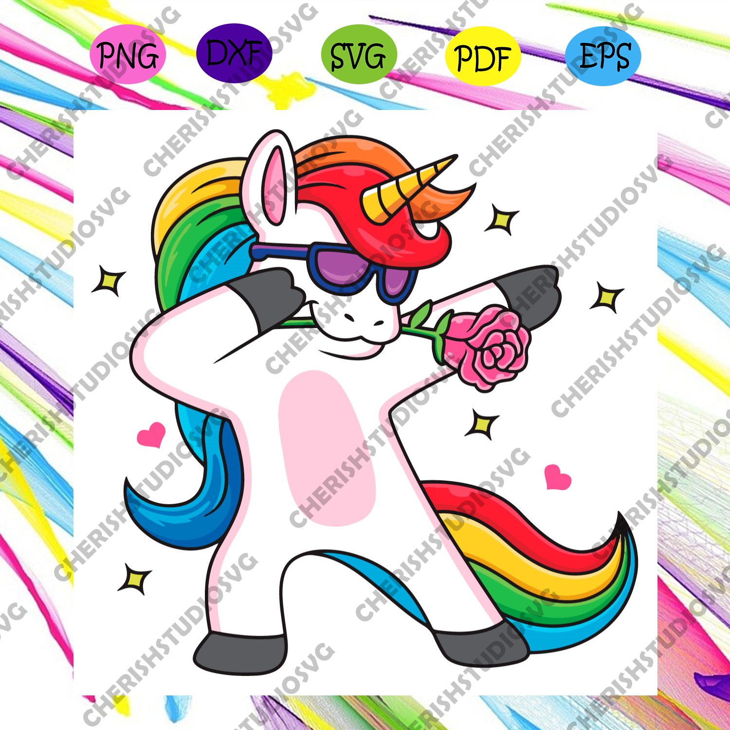 Download Unicorn Dabbing Rose Svg Trending Svg Unicorn Svg Rainbow Svg Dabb Cherishsvgstudio