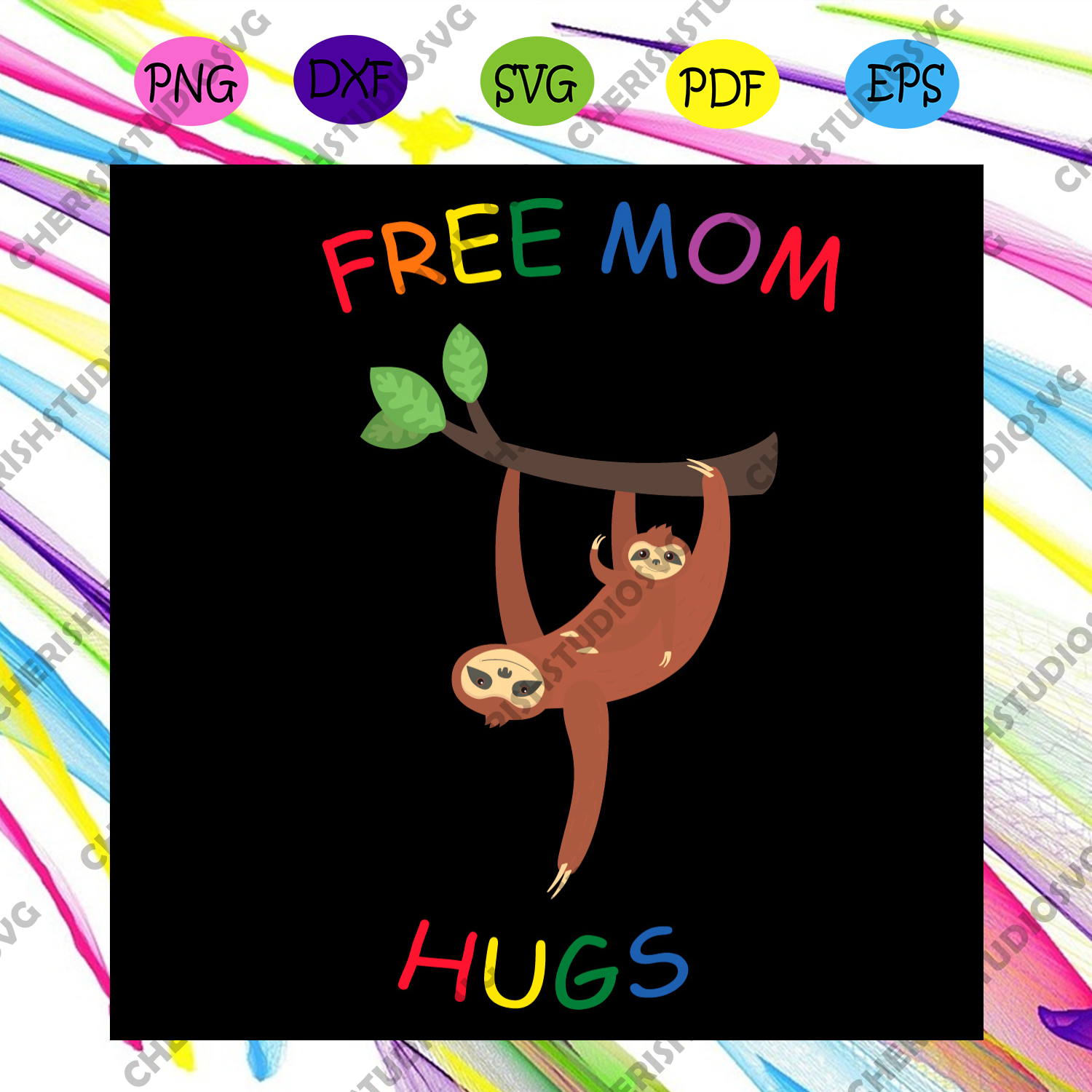 Download Free Mom Sloth Hugs Svg Trending Svg Sloth Svg Mom Svg Free Hugs S Cherishsvgstudio
