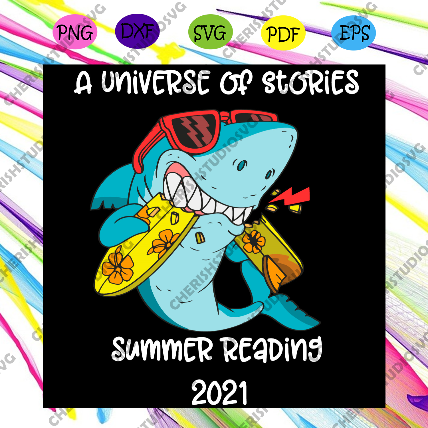 Download A Universe Of Stories Shark Summer Reading Svg Trending Svg Shark Sv Cherishsvgstudio