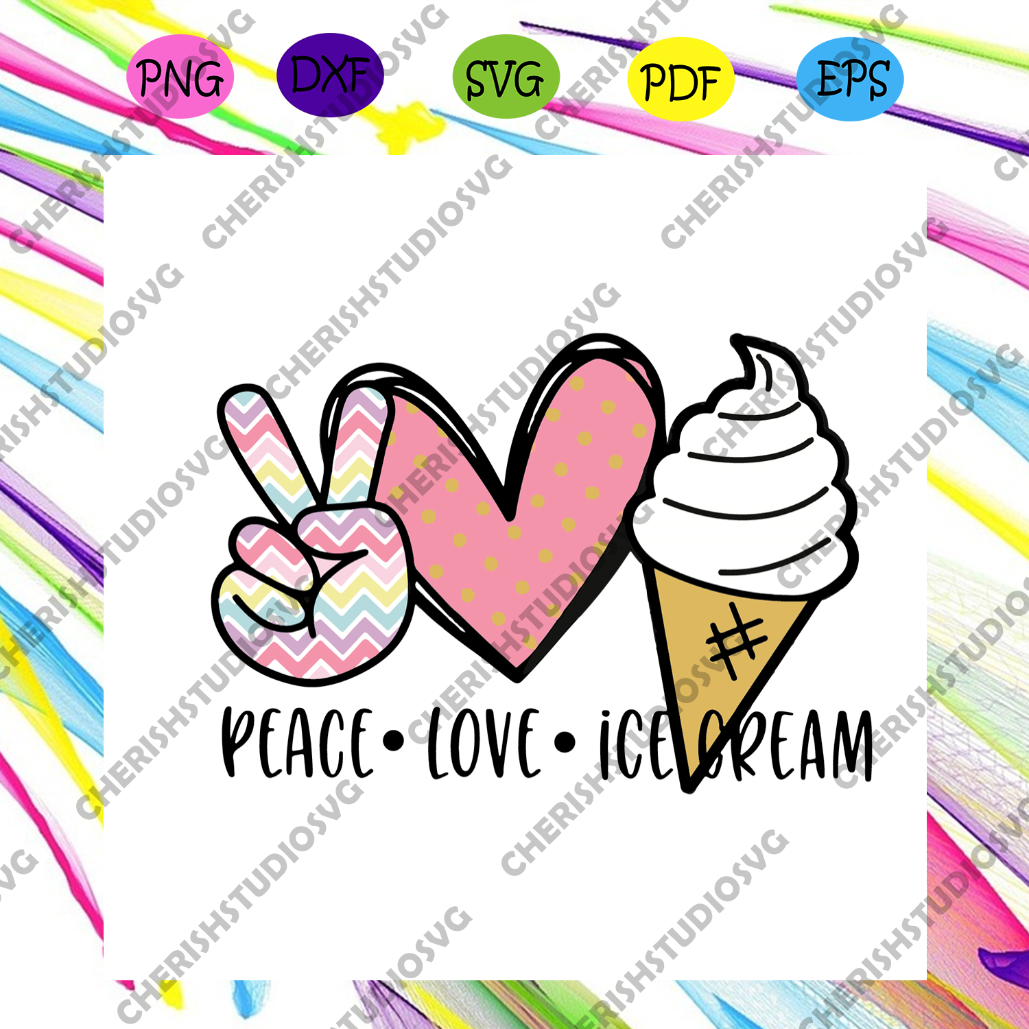 Download Peace Love Ice Cream Svg Trending Svg Summer Svg Summer Vibes Svg Cherishsvgstudio