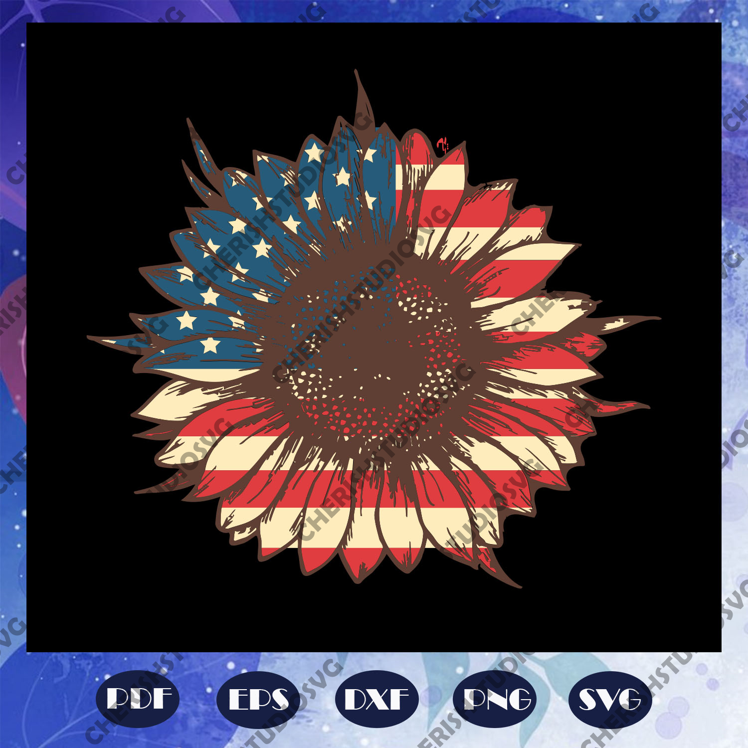 Free Free 196 Silhouette American Flag Sunflower Svg SVG PNG EPS DXF File