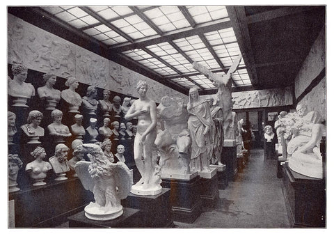The Second Room of Antique Sculpture at P.P. Caproni & Bro. gallery in the early 1900s