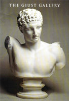 scan of Giust catalog cover with a photo of Praxiteles's Hermes bust against a gray-green background and white text