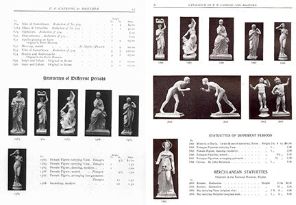 Scans of two pages, one from the 1905 Caproni catalog and one from the 1911