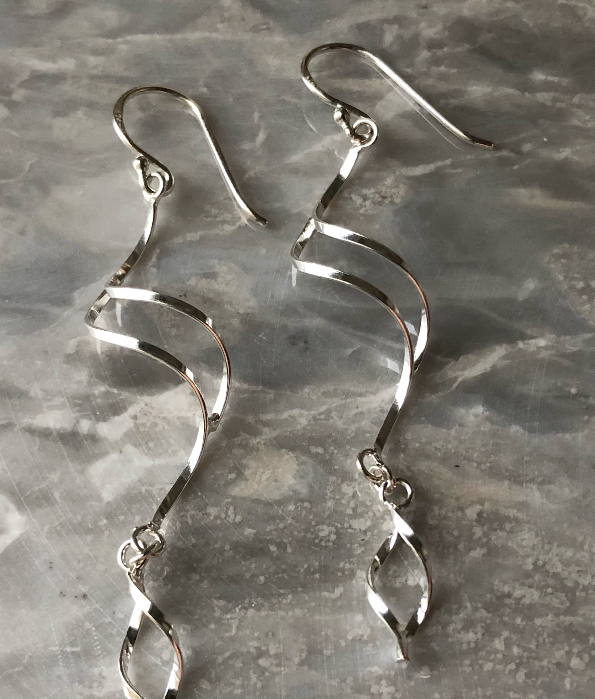 Spiral Earrings - One Piece Design in Sterling Silver. – The