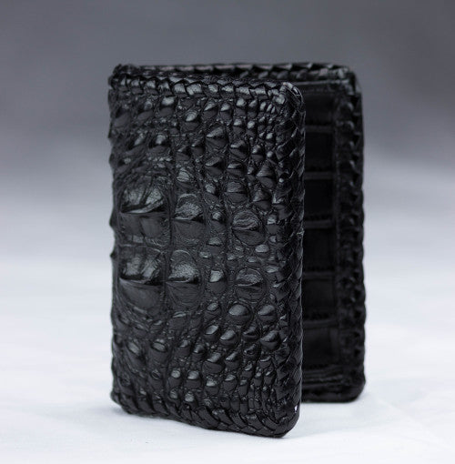 Money Clip Wallet dark blue semi matte alligator - Maison Jean