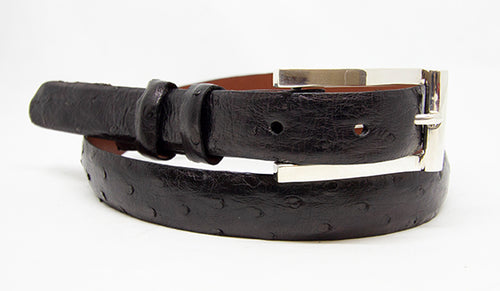 Black Matte Alligator Belt with Engraved Vail Sterling Silver Buckle 36 / 1.25