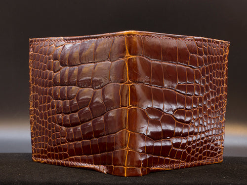 New Tecovas Genuine Brown Alligator Wallet 8 Card Slots 2 Cash