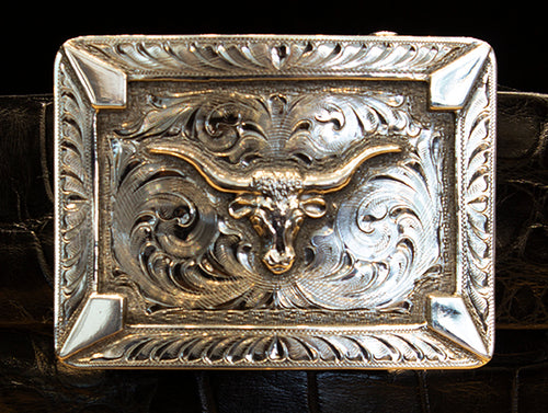 Zavala 1801 Sterling Star Trophy Buckle - Clint Orms Engravers