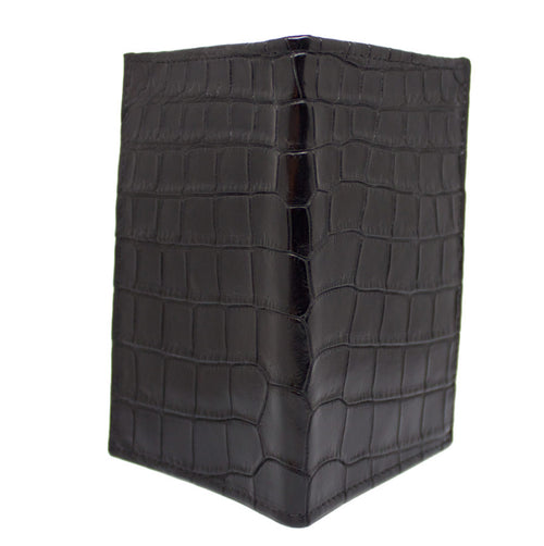 WALLET / CREDIT CARD HOLDER - ALLIGATOR SKIN - BLACK