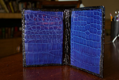 Purple and Yellow “President” Full Alligator Wallet