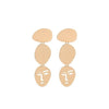 Women Earrings 2020 Korea Style Fashion Jewelry Gold Color Brass Abstract Lady Face Dangle Earrings