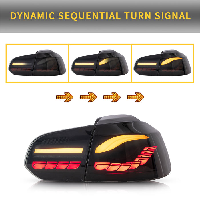 Luces traseras VLAND OLED para Volkswagen Golf 6 MK6 2008-2014 con indicadores secuenciales señales de giro