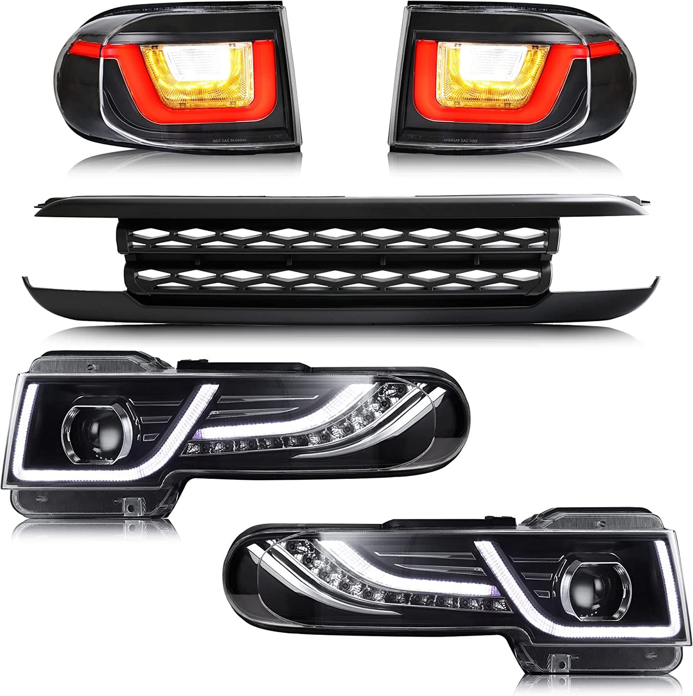 Vland Led Taillights And Headlights With Grille For Toyota Fj Cruiser