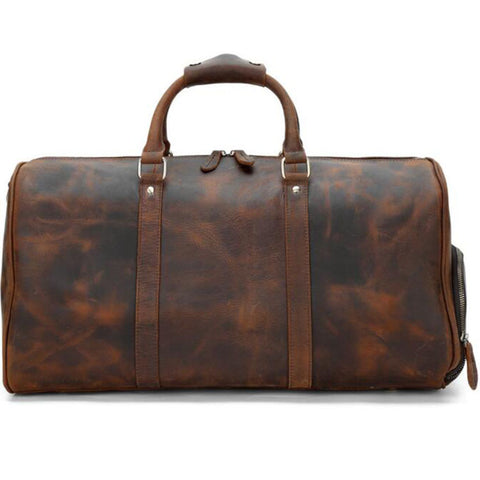 Full Grain Leather Duffle Bag, Large Travel Bag, Mens Leather Weekend Bag,  Personalized Outdoor Bag, Holdall Bag