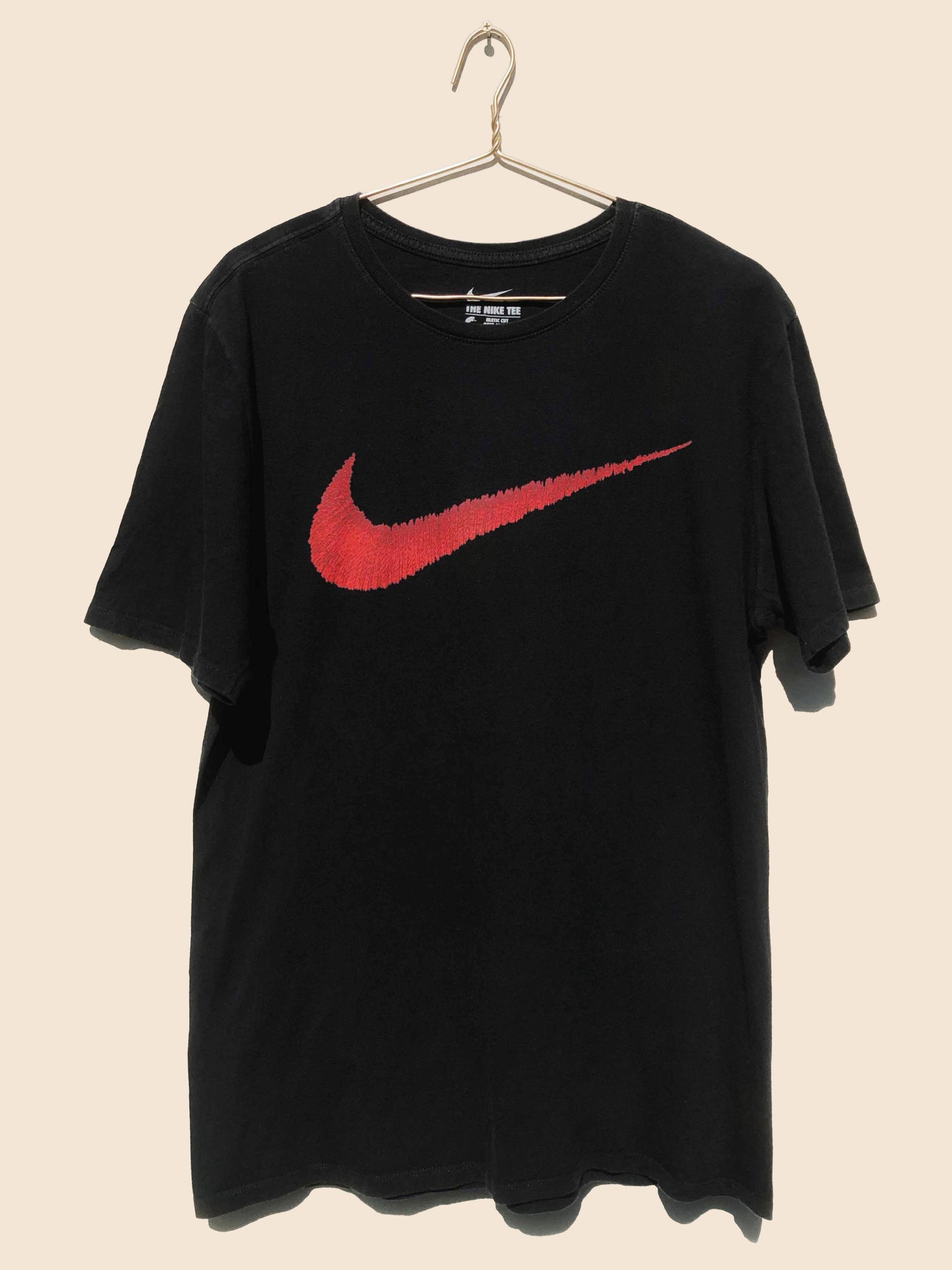 Nike Fuzzy Swoosh T-Shirt Black (L 