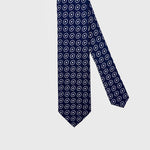 Ovals Pattern I Handmade Italian Tie I Midnight Blue-White
