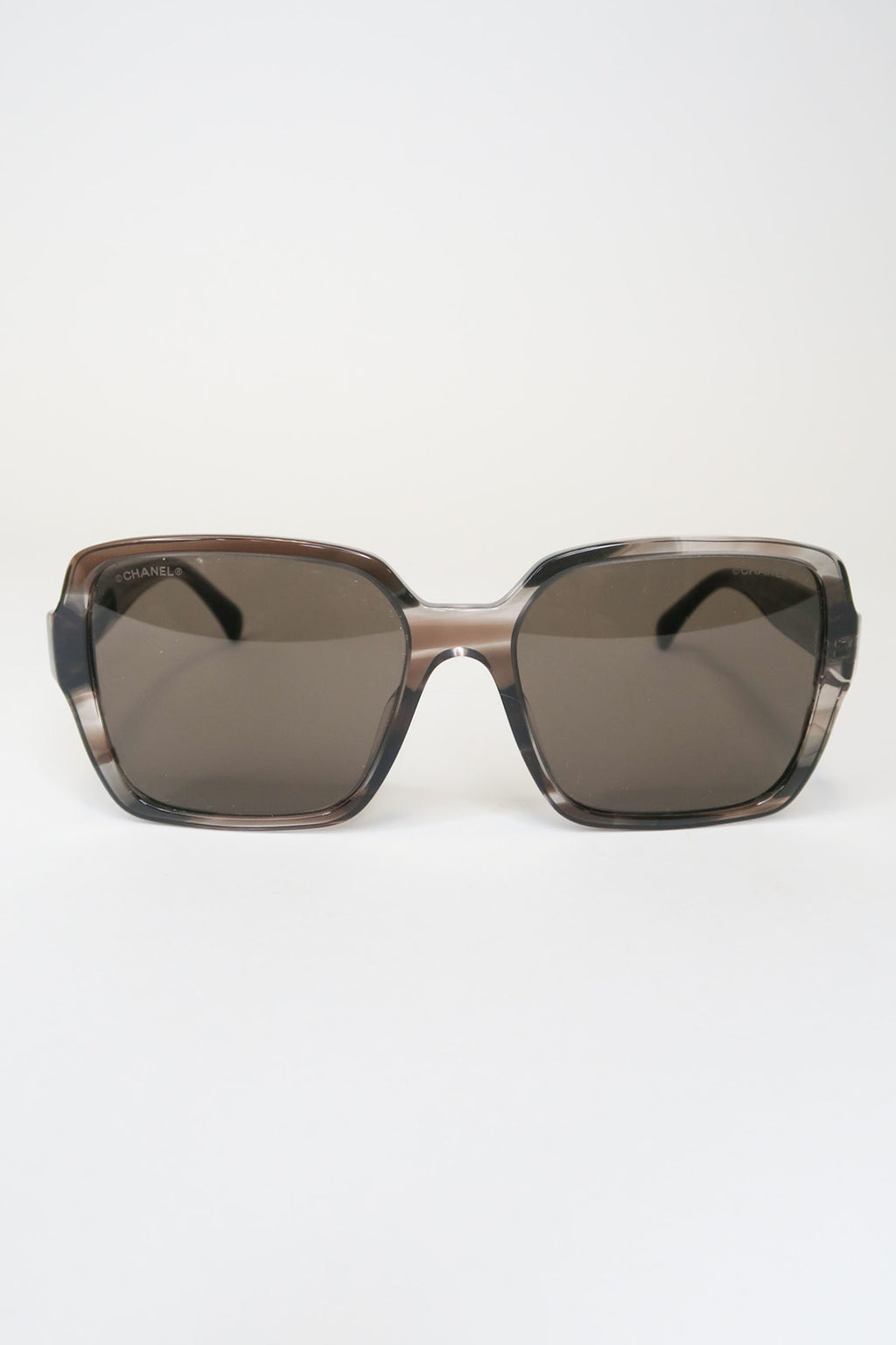 Chanel Brown Interlocking CC Logo Oversize Sunglasses