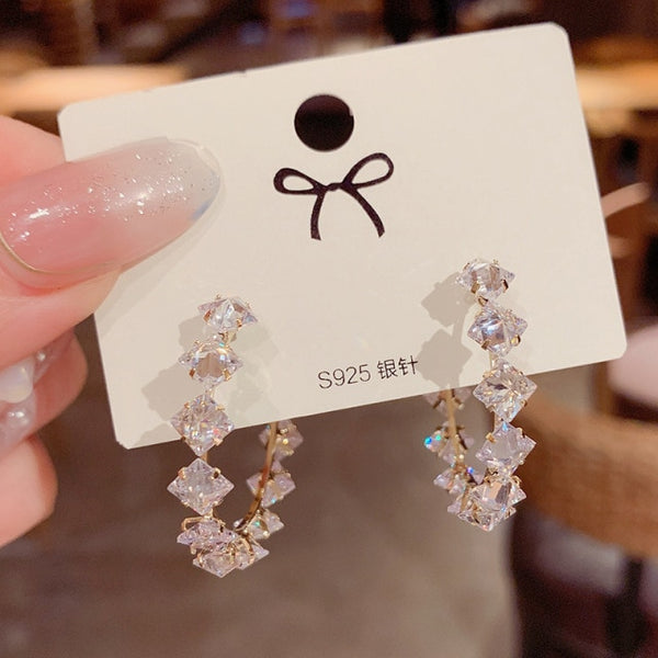 2021 New Fashion Korean Oversized White Pearl Drop Earrings for Women Bohemian Golden Round Zircon Wedding Earrings Jewelry Gift 10