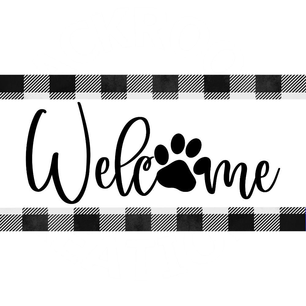 6x12 Welcome Paw Print Sign – Our Backroom Creations
