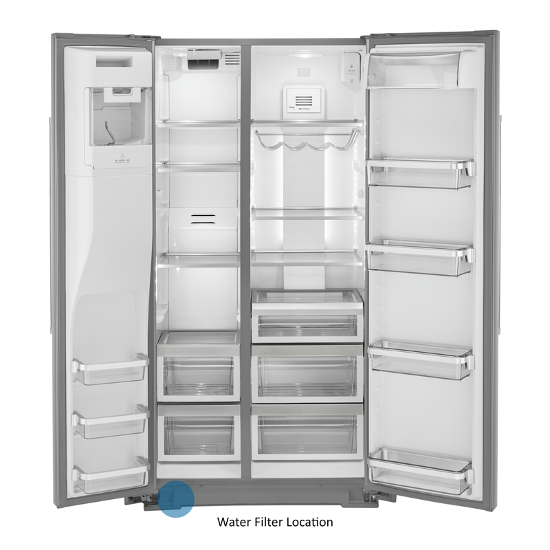 22.6 cu ft. Counter-Depth Side-by-Side Refrigerator with Exterior Ice and Water and PrintShield™ finish KRSC703HPS
