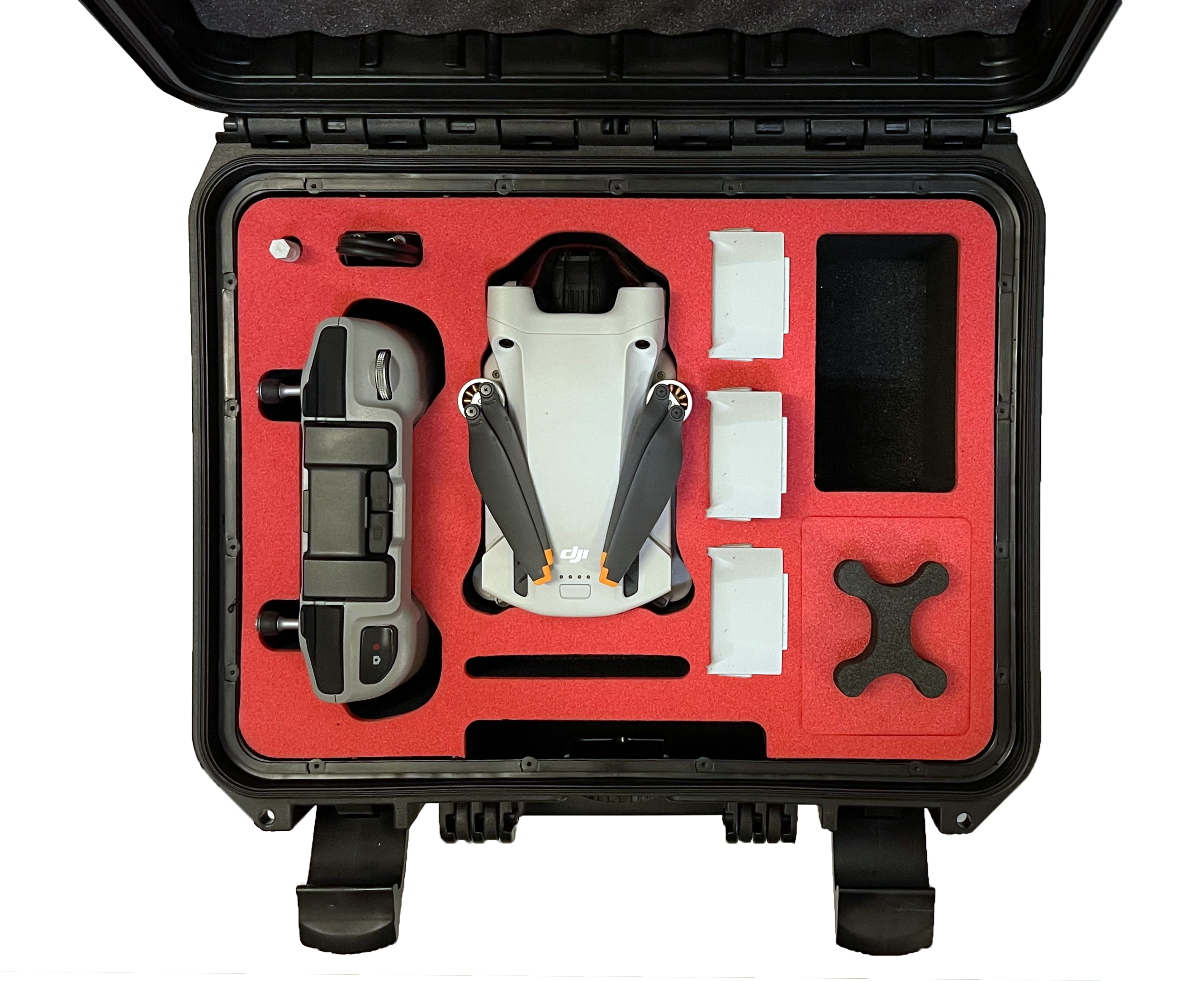 Professional case for DJI Mini 3 Pro - Fits with Mini 3 RC - Space for up  to 9 batteries - Fits the complete Fly More Combo.