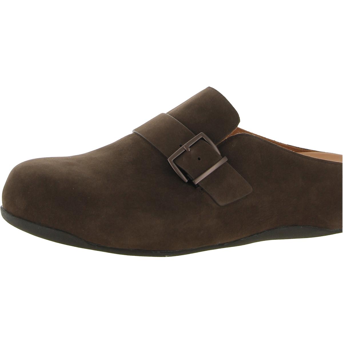 Fitflop Womens Shuv Buckle-Strap Slip On Suede Clogs