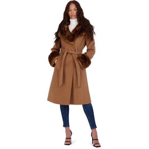 Faux Wool Wrap Coat