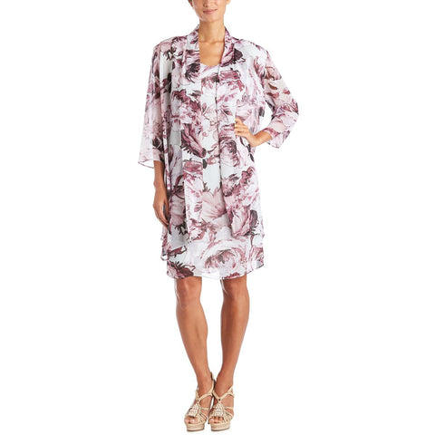 Womens Chiffon Metallic Duster Blazer