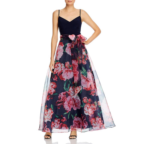 Eliza J Womens Floral Print A-Line Formal Dress