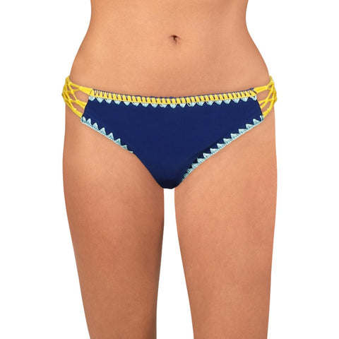 Lucky Brand Women's Reversible Bikini Swim Bottom Separates Swimsuit L, Ink  Blue