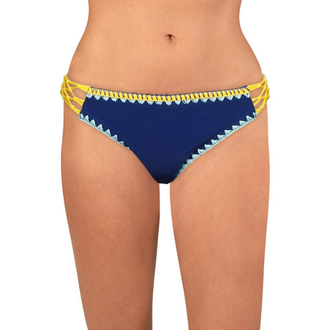 Lucky Brand Women's Reversible Bikini Swim Bottom Separates Swimsuit L, Ink  Blue 