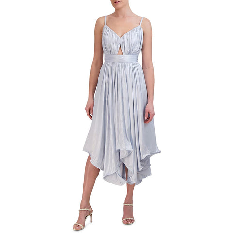 BCBGMAXAZRIA Womens Below Knee Pleated Midi Dress