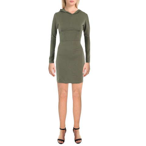 Calvin Klein Womens Velour Mini Sweatshirt Dress