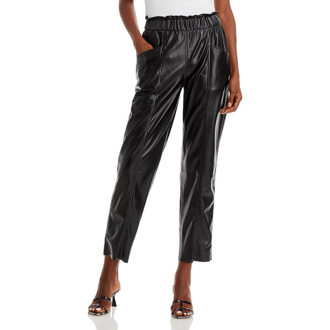 SBetro Suzanne Betro Pants Womens Medium Pull On Black Faux