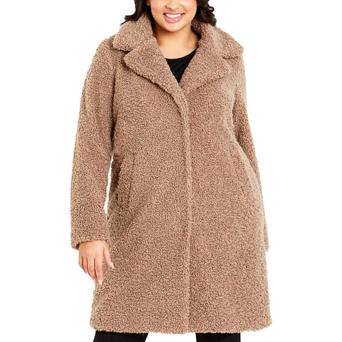  Remikstyt Womens Coats Winter Zipper Hooded Faux Fur