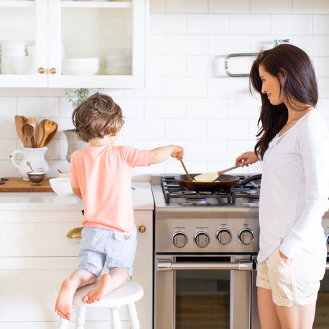 Tori Wesszer cooking with Max for Salt Spring Kitchen