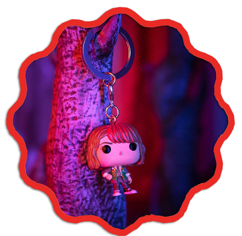 Funko Pocket Pop keychain of Robin, from Stranger Things Season 4