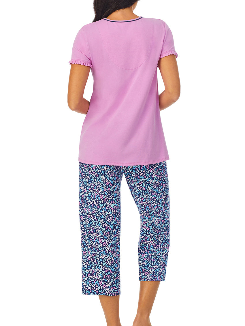 Cuddl Duds Short Sleeve and Cropped Pants PJ Set