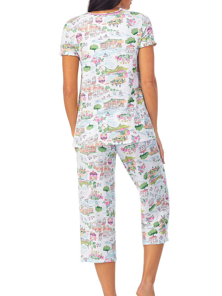 Cuddl Duds Short Sleeve and Cropped Pants PJ Set